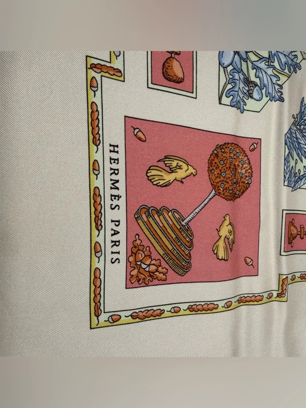 Hermes Silk Scarf Le Songe De Poliphile Love Forrest Blue Coral Cream - Picture 7 of 11